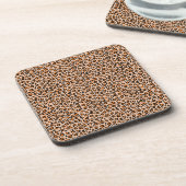 Orange and Brown Leopard Print Bier Onderzetter (Linkerzijde)