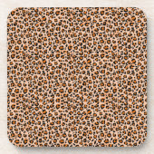 Orange and Brown Leopard Print Bier Onderzetter (Voorkant)