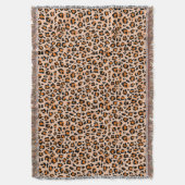 Orange and Brown Leopard Print Deken (Voorkant Verticaal)