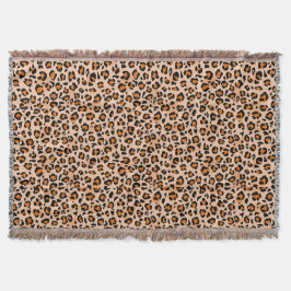 Orange and Brown Leopard Print Deken