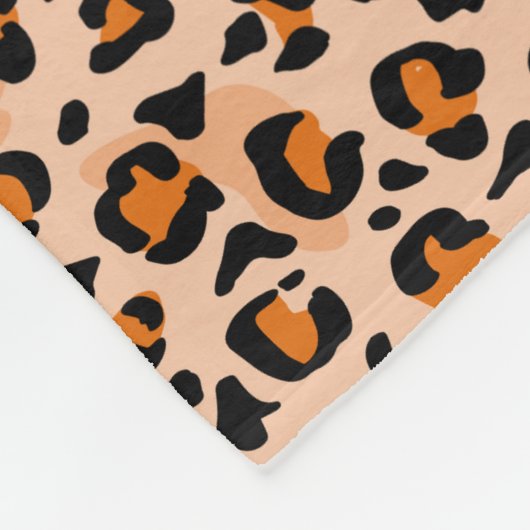 Orange and Brown Leopard Print Fleece Deken (Hoek)