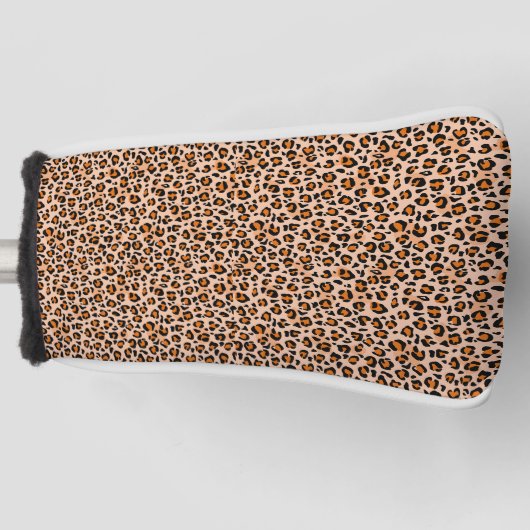Orange and Brown Leopard Print Golfheadcover (Voorkant)