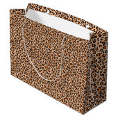 Orange and Brown Leopard Print Groot Cadeauzakje (Achterkant Gekanteld)