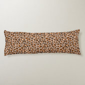 Orange and Brown Leopard Print Lichaamskussen (Achterkant)