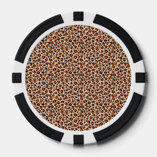 Orange and Brown Leopard Print Poker Chips (Voorkant)