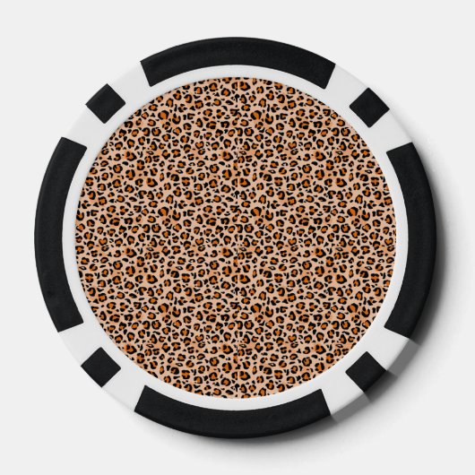 Orange and Brown Leopard Print Poker Chips (Achterkant)