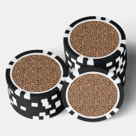 Orange and Brown Leopard Print Poker Chips