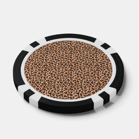 Orange and Brown Leopard Print Poker Chips (Enkel)