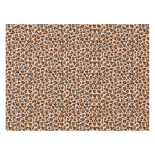 Orange and Brown Leopard Print Tafelkleed (Voorkant (Horizontaal))