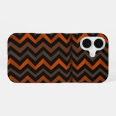 Orange and Brown Zigzag Pattern iPhone 16 Hoesje (Achterkant horizontaal)