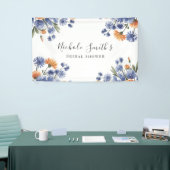 Orange and Cobalt Blue Floral Bridal Shower Spandoek (Beurs)