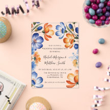 Orange and Cobalt Blue Floral Wedding Celebration