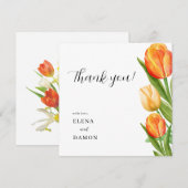 Orange and Cream Tulip Wedding Bedankkaart (Voorkant / Achterkant)