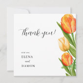 Orange and Cream Tulip Wedding Bedankkaart (Voorkant)