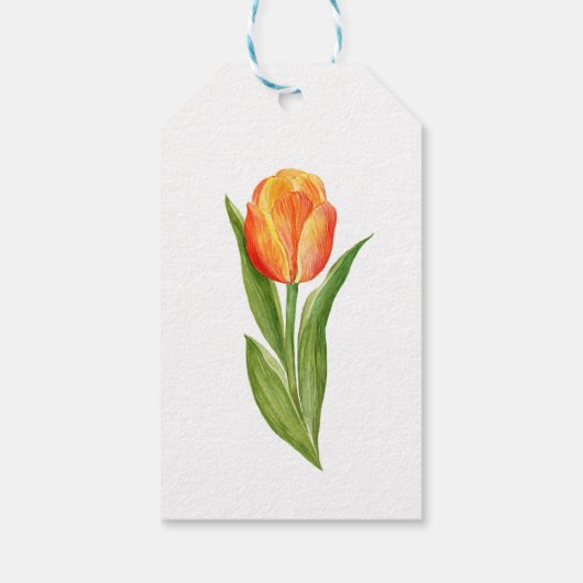 Orange and Cream Tulip Wedding Cadeaulabel (Achterkant)