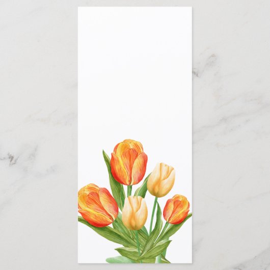 Orange and Cream Tulip Wedding Menu (Achterkant)