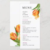 Orange and Cream Tulip Wedding Menu (Voorkant / Achterkant)