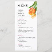 Orange and Cream Tulip Wedding Menu (Voorkant)