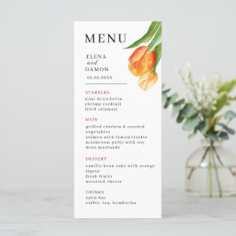 Orange and Cream Tulip Wedding Menu