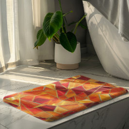 Orange and gold Stained Glass Mosaic Pattern Badmat