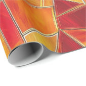 Orange and gold Stained Glass Mosaic Pattern Cadeaupapier (Rol Hoek)