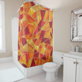 Orange and gold Stained Glass Mosaic Pattern Douchegordijn (In situ)