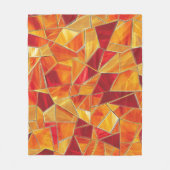 Orange and gold Stained Glass Mosaic Pattern Fleece Deken (Voorkant)