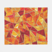 Orange and gold Stained Glass Mosaic Pattern Fleece Deken (Voorkant (Horizontaal))