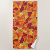 Orange and gold Stained Glass Mosaic Pattern Strandlaken (Voorkant)
