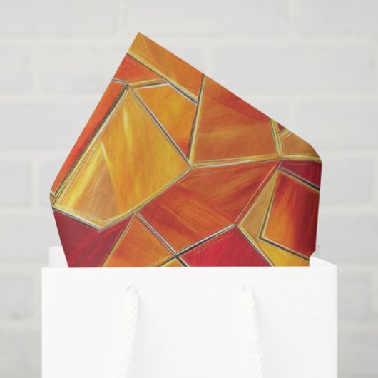 Orange and gold Stained Glass Mosaic Pattern Tissuepapier (Cadeauzakje)