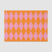Orange and Pink Harlequin Checkered Design  Tissuepapier (Voorkant)