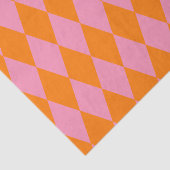 Orange and Pink Harlequin Checkered Design  Tissuepapier (Detail)