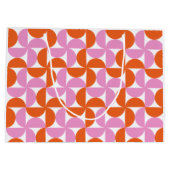 Orange and Pink Mid Century Modern Groot Cadeauzakje (Achterkant)