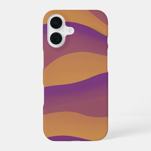 Orange and Purple Abstract Wave Pattern iPhone 16 Hoesje (Achterkant)