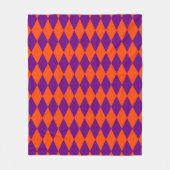 Orange and Purple Harlequin Checkered Design  Fleece Deken (Voorkant)