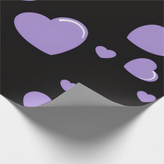 orange and purple heart pattern cadeaupapier (Hoek)