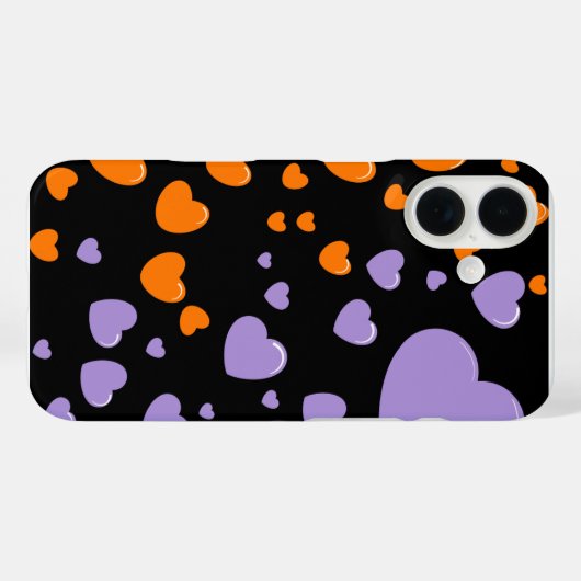 orange and purple hearts polka dots Case-Mate iPhone case (Achterkant (horizontaal))