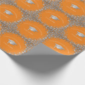Orange and Silver Graduation Cadeaupapier (Hoek)