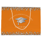Orange and Silver Graduation Groot Cadeauzakje (Achterkant)