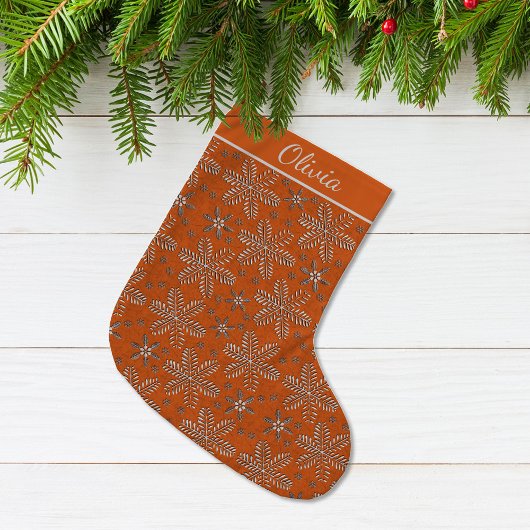 Orange and Silver Personalized Grote Kerstsok