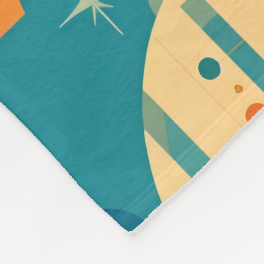 Orange and Teal Geometric Abstract Fleece Deken (Hoek)