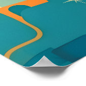 Orange and Teal Geometric Abstract Poster (Hoek)