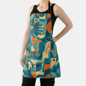 Orange and Teal Geometric Abstract Schort (Insitu)