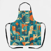 Orange and Teal Geometric Abstract Schort (Voorkant)