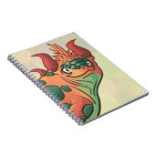 Orange and Teal Green Dragon Notebook Notitieboek (Rechterzijde)