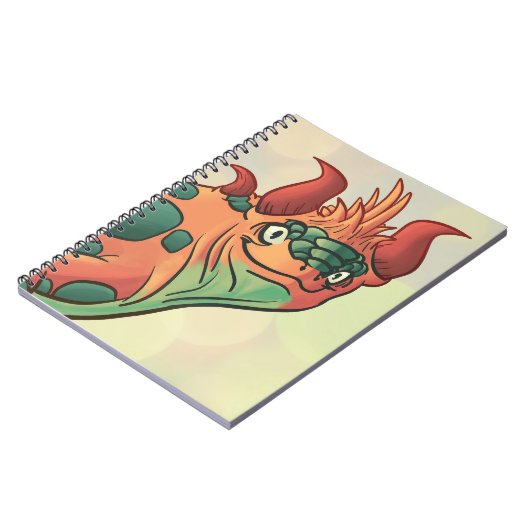 Orange and Teal Green Dragon Notebook Notitieboek (Linkerzijde)
