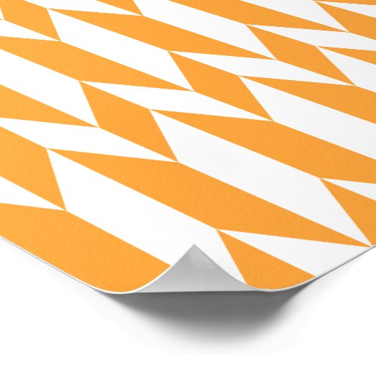 Orange and White Abstract Graphic Pattern. Poster (Hoek)