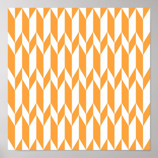 Orange and White Abstract Graphic Pattern. Poster (Voorkant)