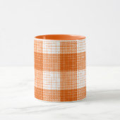 Orange and White Bold Checkered Plaid Design  Mok (Midden)