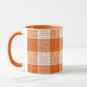 Orange and White Bold Checkered Plaid Design  Mok (Links)